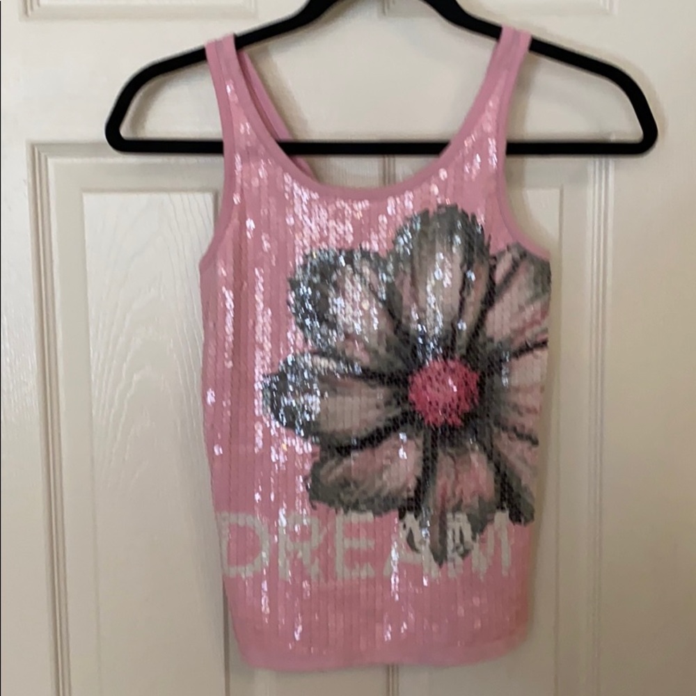 🌺5/$25 Justice Pink Sequin Tank Top size 12🌺